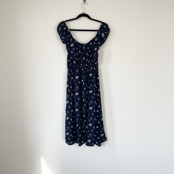 S Navy Floral Off-The-Shoulder Dress - Picture 3 of 4